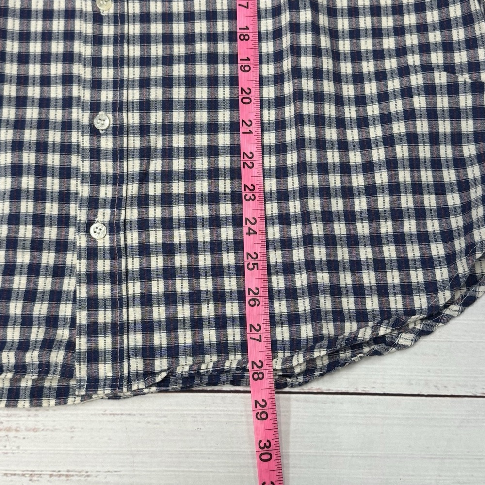 VTG Mickey Unlimited Blue Plaid Button Up LS Shirt Med Mickey Embroidered Pocket - Picture 5 of 7